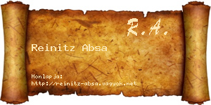 Reinitz Absa névjegykártya